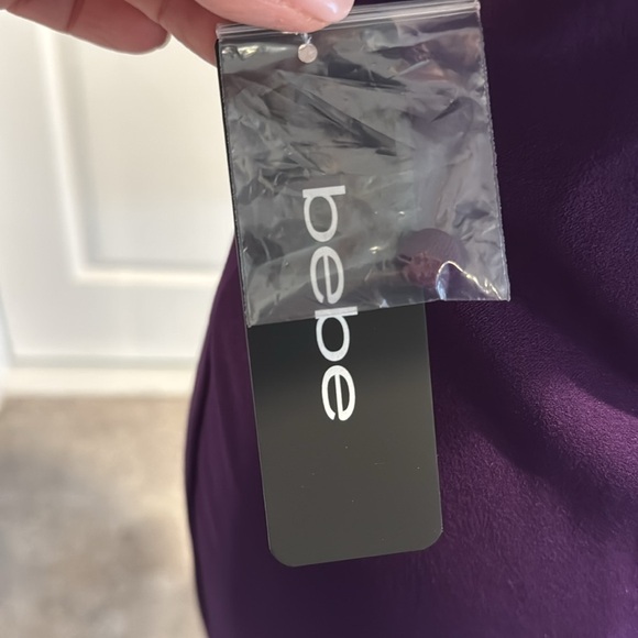 Bebe deep Purple halter neck, knee length dress size extra large XL - Picture 8 of 12